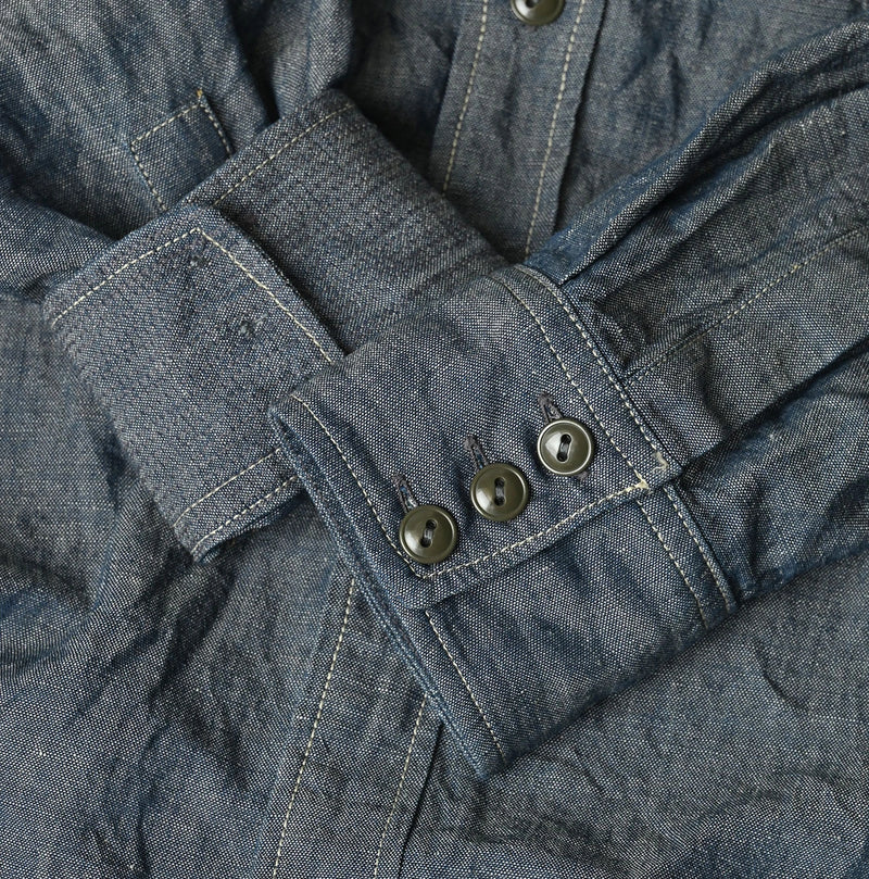 45R Cotton Linen Dungaree 908 Ocean Eastern Shirt Nou - Image 20
