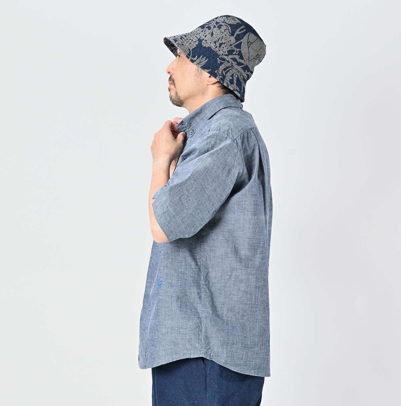 45R Ai Indigo Khadi Ox Ocean Short Sleeve Shirt - Image 5