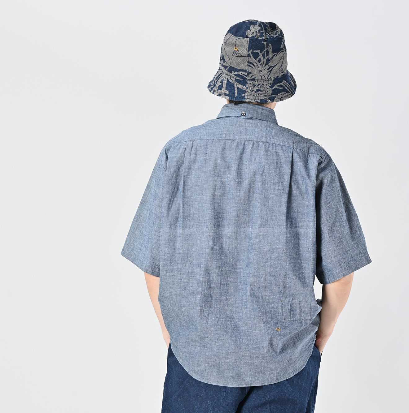 45R Ai Indigo Khadi Ox Ocean Short Sleeve Shirt - Image 6