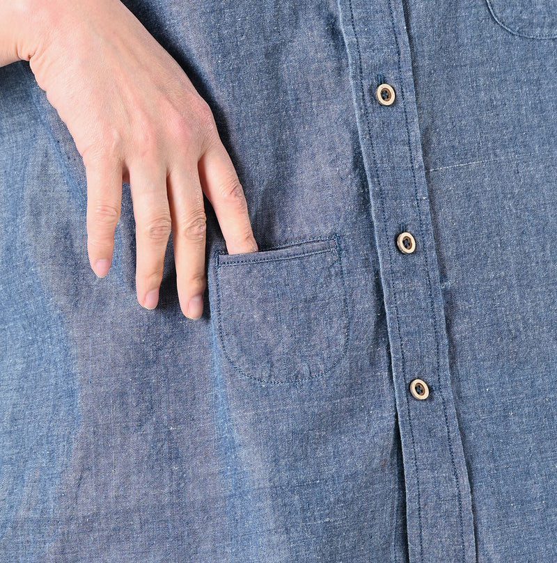 45R Ai Indigo Khadi Ox Ocean Short Sleeve Shirt - Image 13