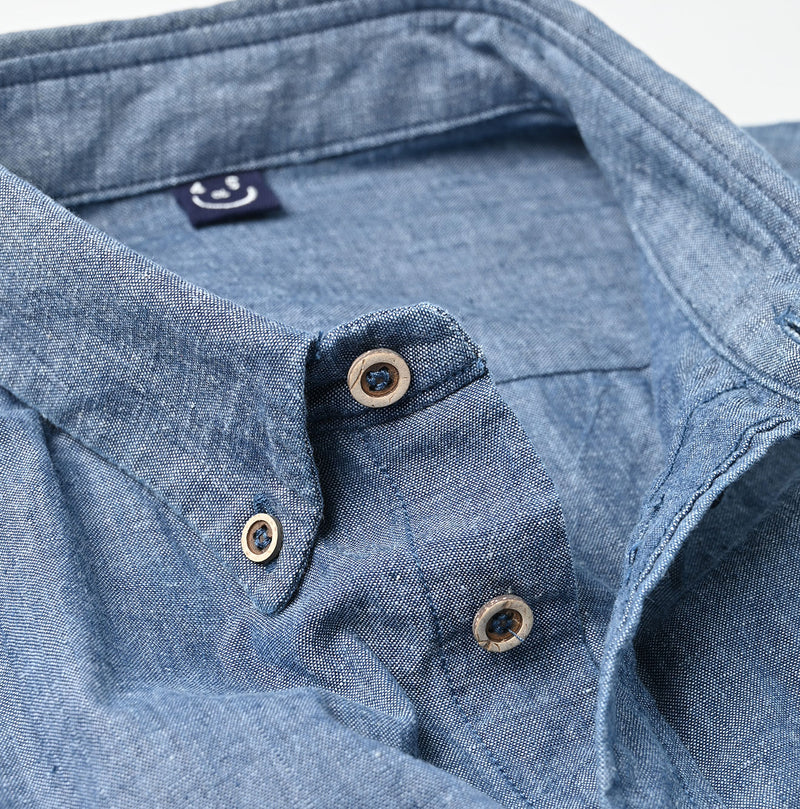 45R Ai Indigo Khadi Ox Ocean Short Sleeve Shirt