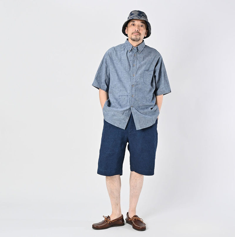 45R Ai Indigo Khadi Ox Ocean Short Sleeve Shirt