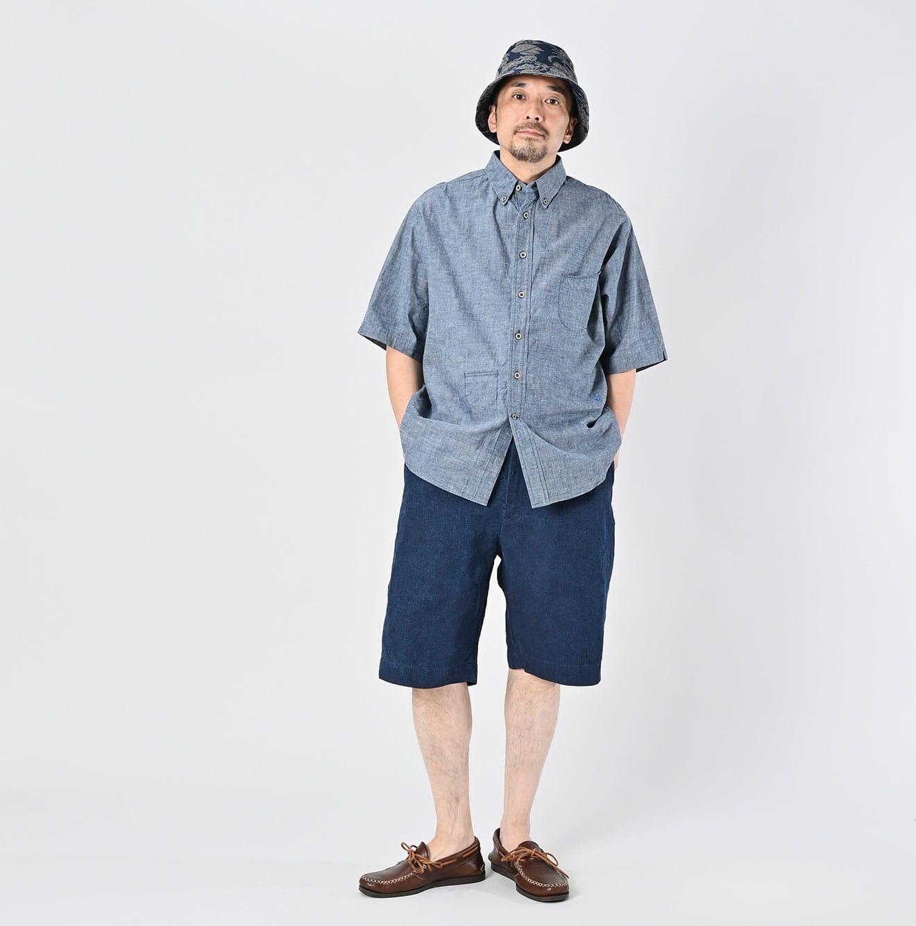 45R Ai Indigo Khadi Ox Ocean Short Sleeve Shirt