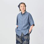 45R Ai Indigo Khadi Ox Ocean Short Sleeve Shirt