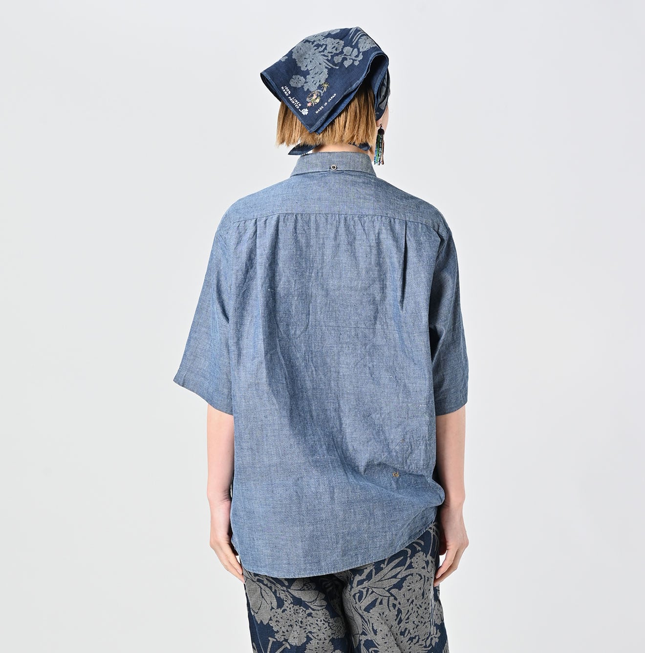 45R Ai Indigo Khadi Ox Ocean Short Sleeve Shirt - Image 9