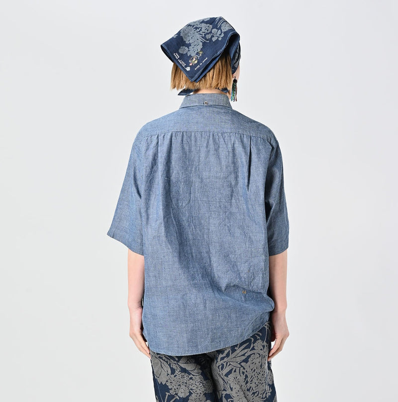 45R Ai Indigo Khadi Ox Ocean Short Sleeve Shirt - Image 9