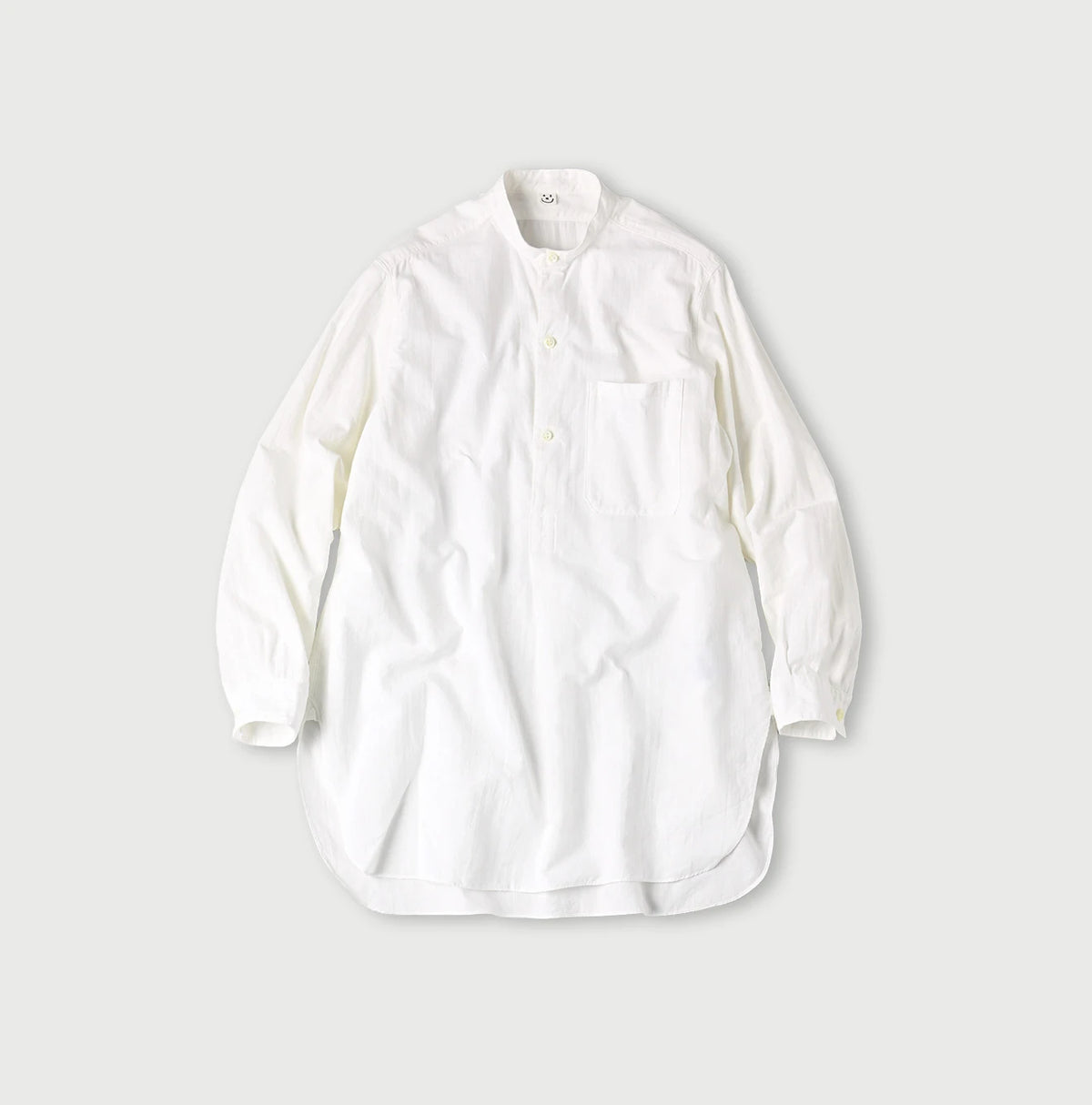 45R Khadi Oxford 908 Stand Collar Grandpa Pullover Shirt - Image 1