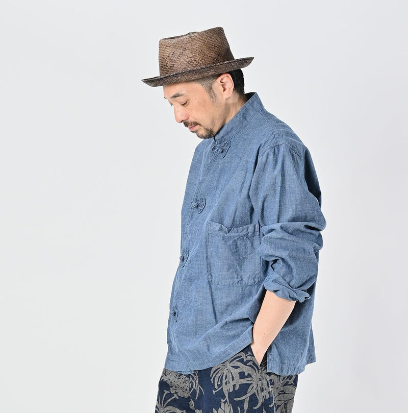 45R Ai Indigo Khadi Ox Clover Knot Shirt