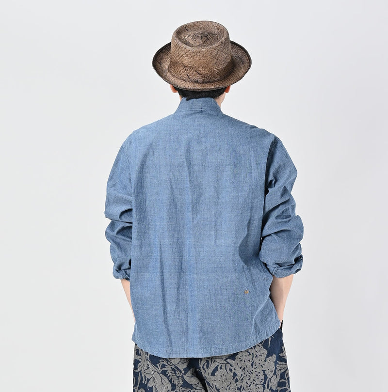 45R Ai Indigo Khadi Ox Clover Knot Shirt