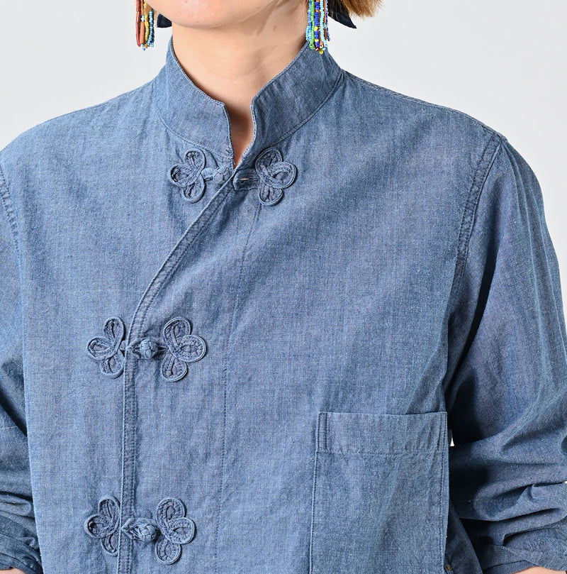 45R Ai Indigo Khadi Ox Clover Knot Shirt