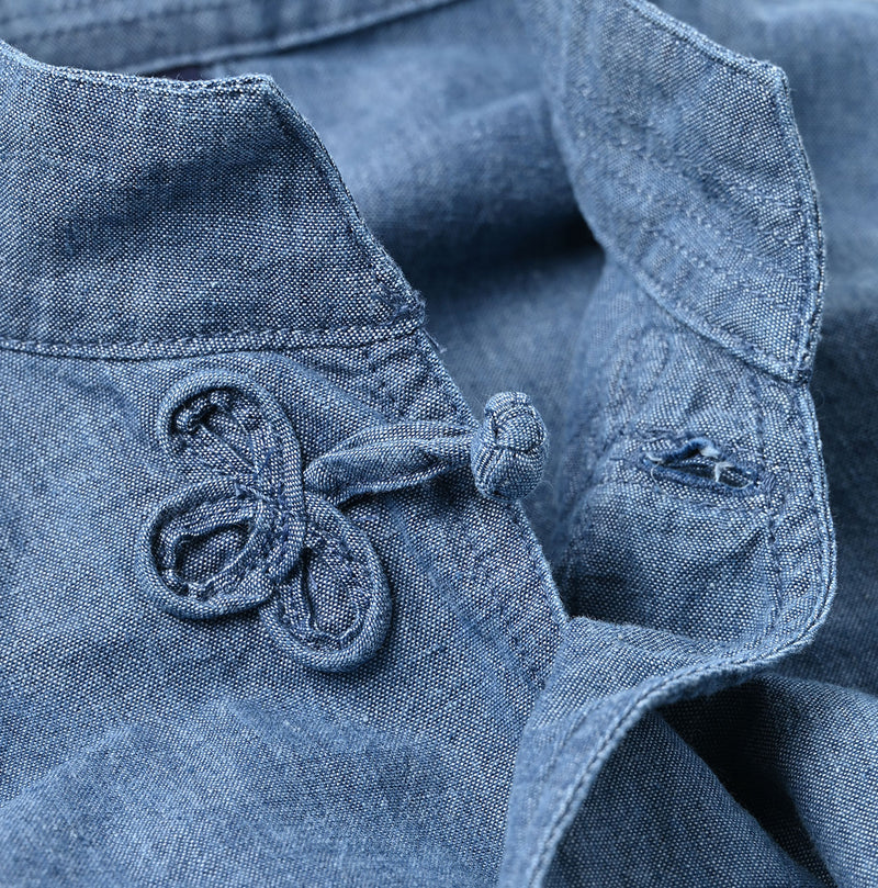 45R Ai Indigo Khadi Ox Clover Knot Shirt