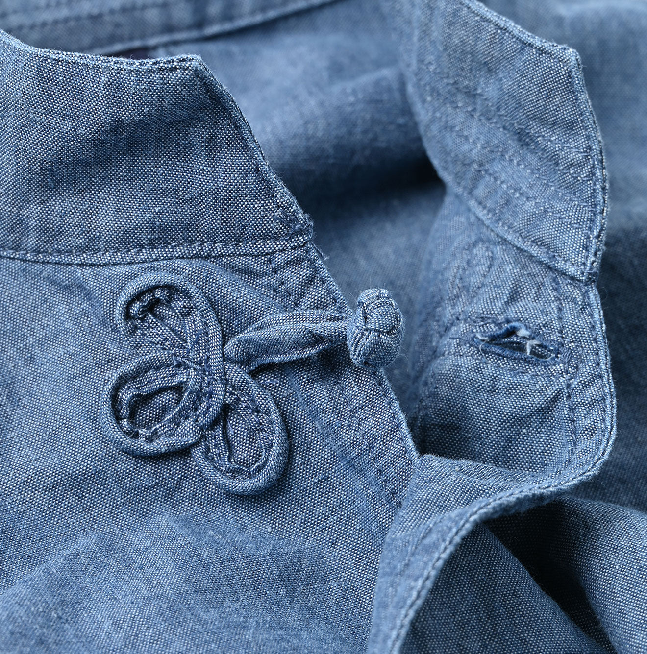 45R Ai Indigo Khadi Ox Clover Knot Shirt
