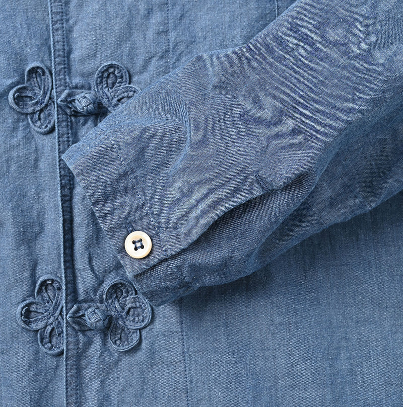 45R Ai Indigo Khadi Ox Clover Knot Shirt