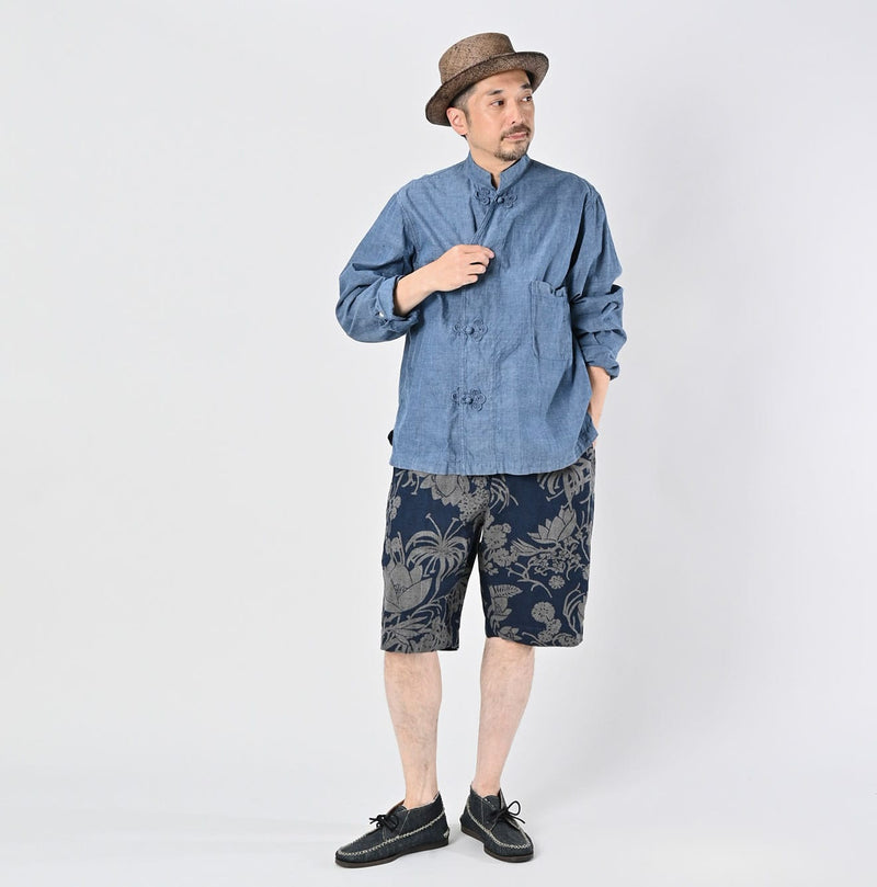 45R Ai Indigo Khadi Ox Clover Knot Shirt