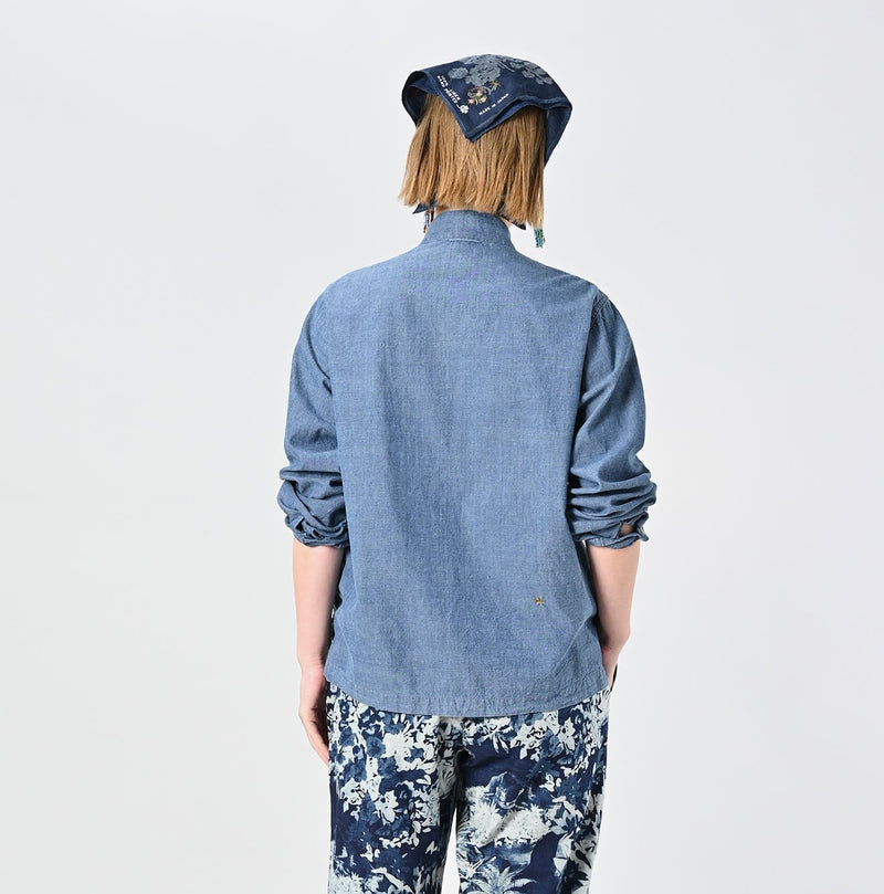 45R Ai Indigo Khadi Ox Clover Knot Shirt