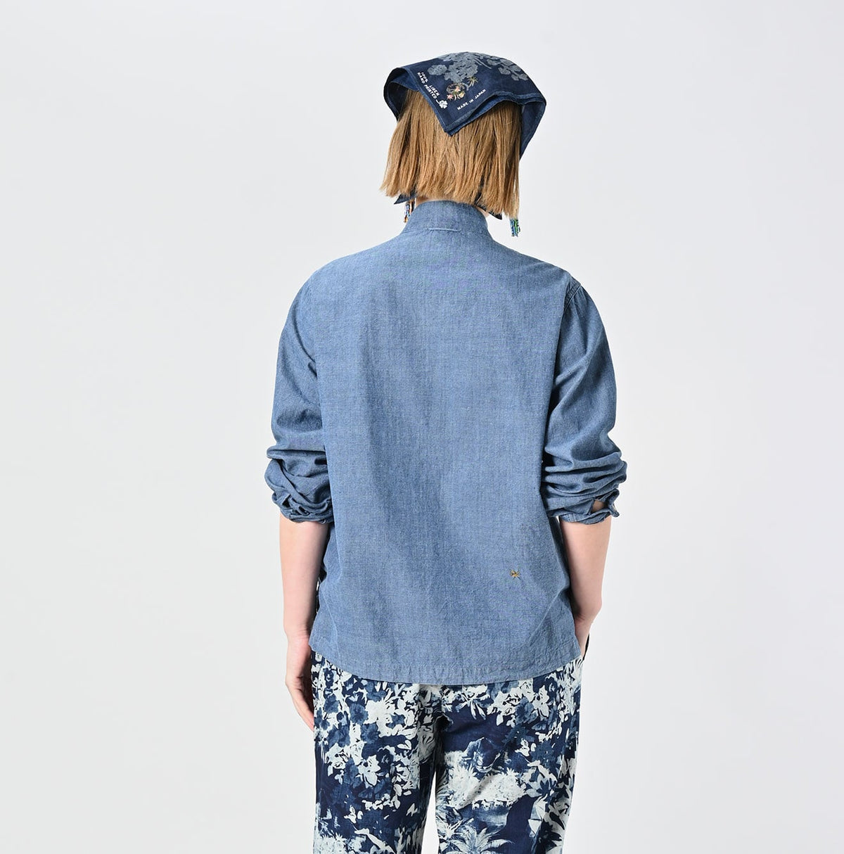 45R Ai Indigo Khadi Ox Clover Knot Shirt