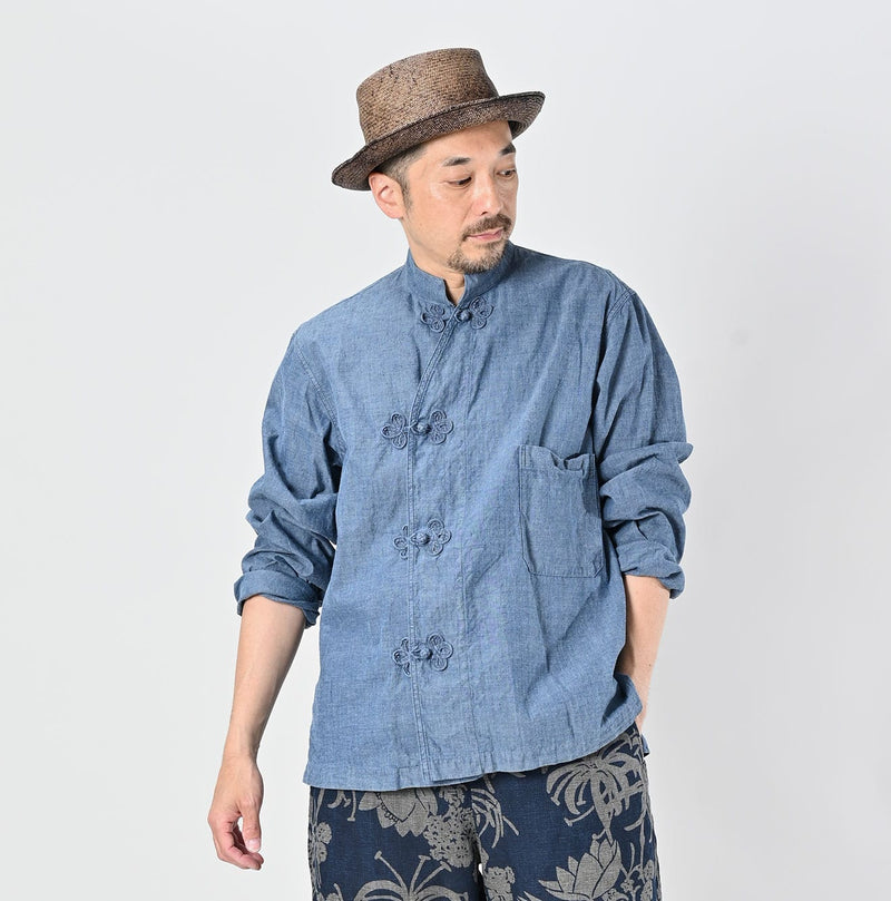 45R Ai Indigo Khadi Ox Clover Knot Shirt