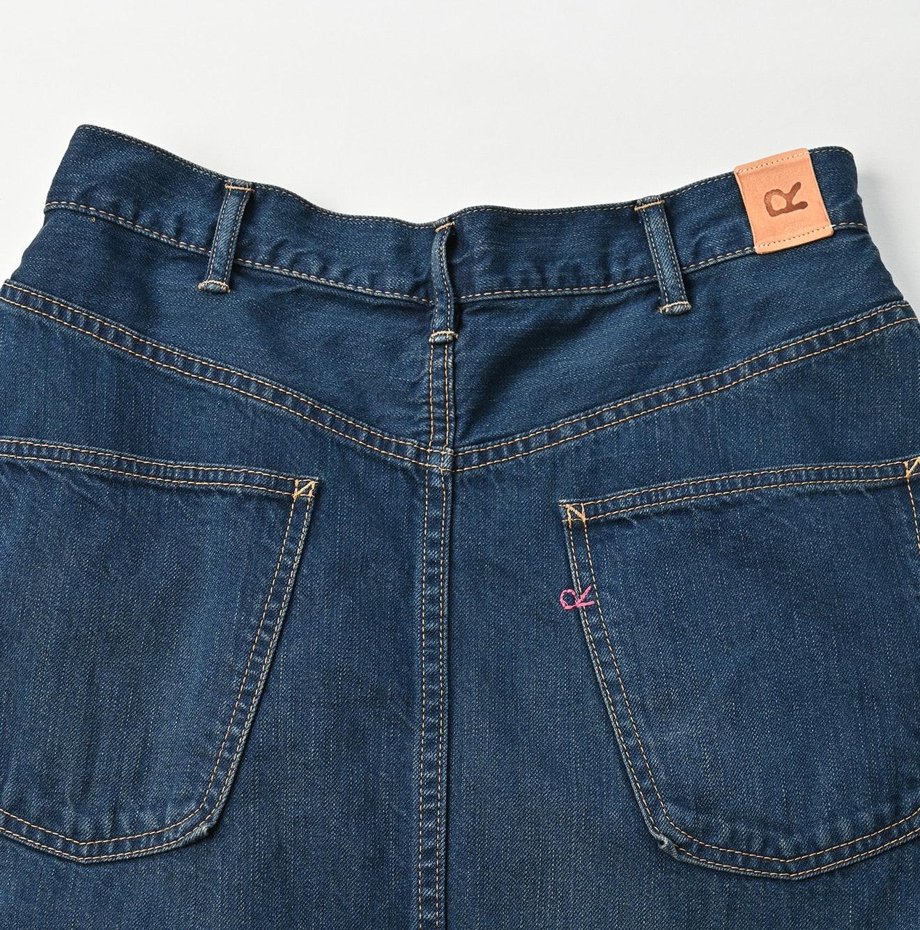 Omugi Denim Crossover Skirt Distressed – 45R GLOBAL