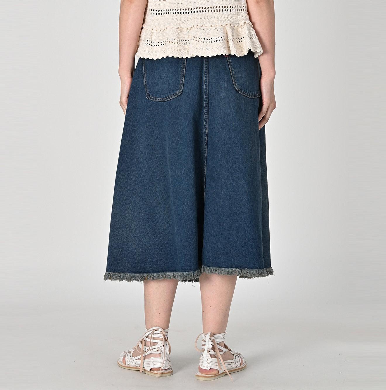 Omugi Denim Crossover Skirt Distressed – 45R GLOBAL