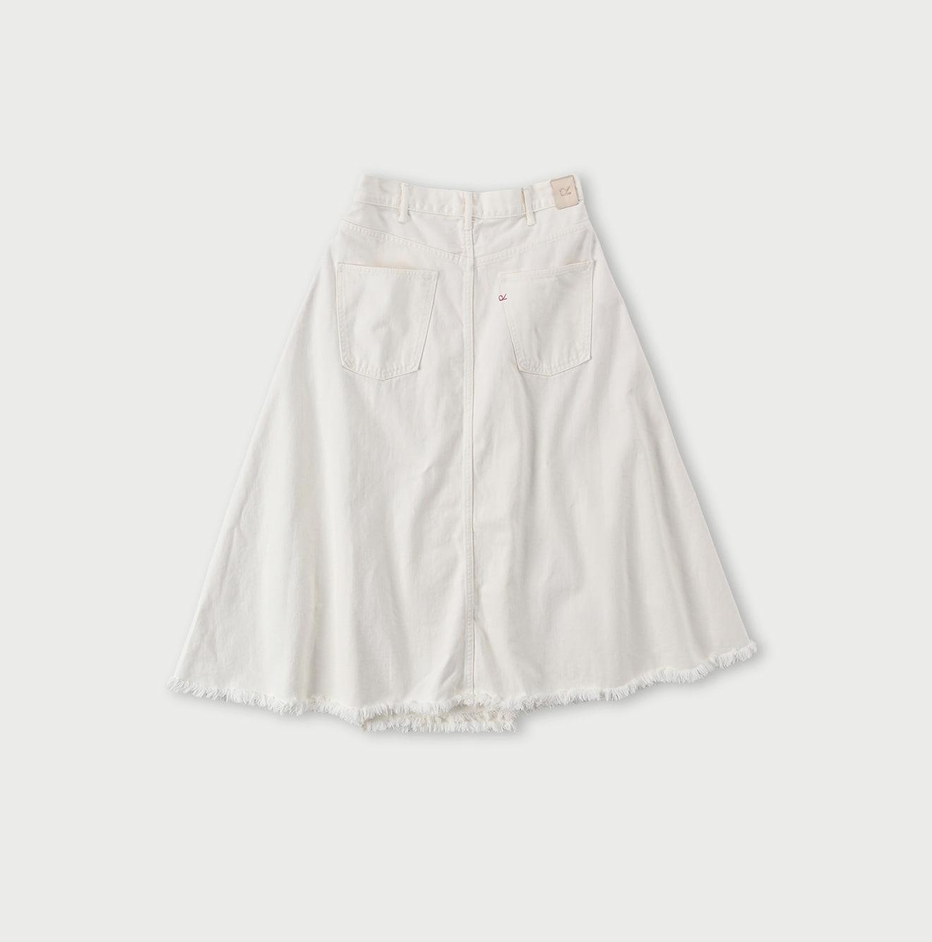 Rye Mugi Denim Crossover Skirt White - 45R by 45rpm studio - Image 2