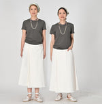Rye Mugi Denim Crossover Skirt White - 45R by 45rpm studio