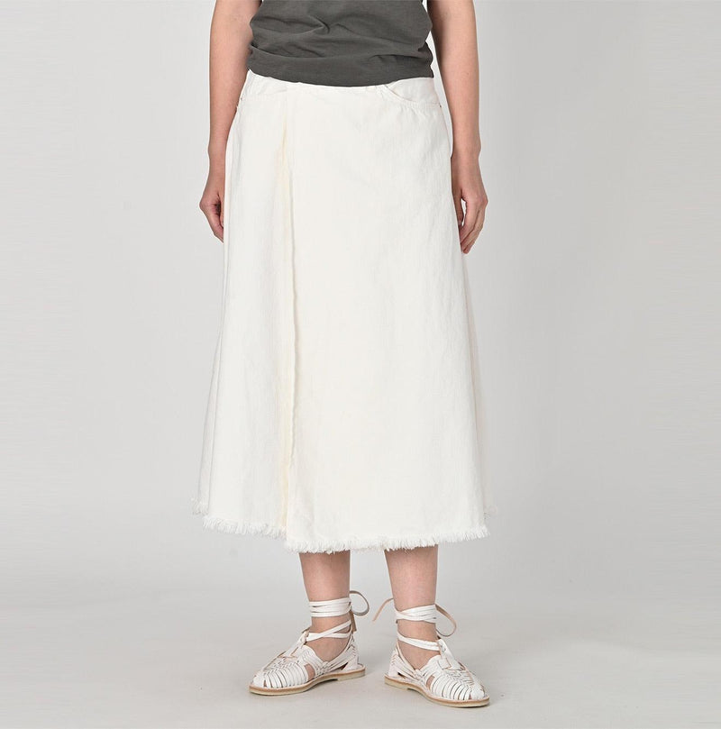 Rye Mugi Denim Crossover Skirt White - 45R by 45rpm studio - Image 3