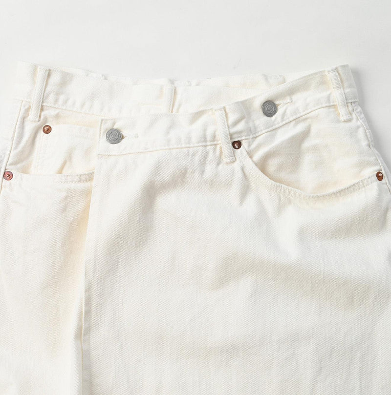 Rye Mugi Denim Crossover Skirt White - 45R by 45rpm studio - Image 6