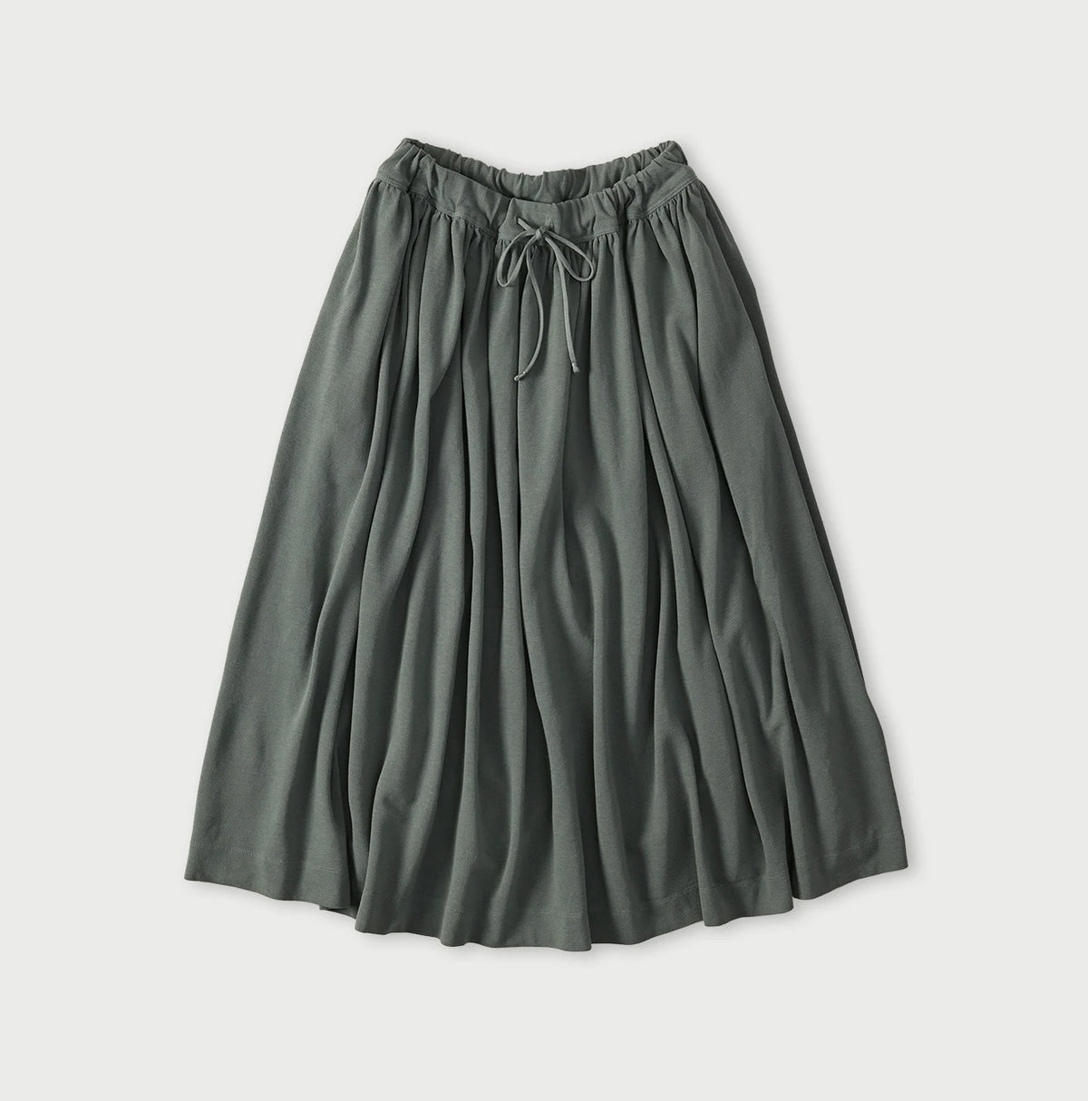 Cotton Pique Gathered Skirt