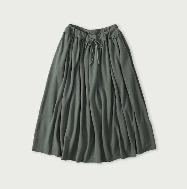Cotton Pique Gathered Skirt