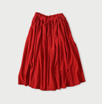 Cotton Pique Gathered Skirt