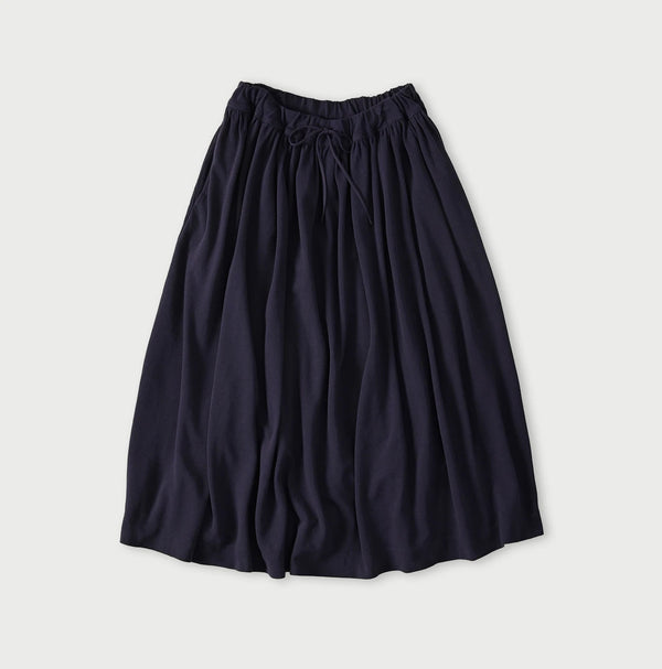 Cotton Pique Gathered Skirt