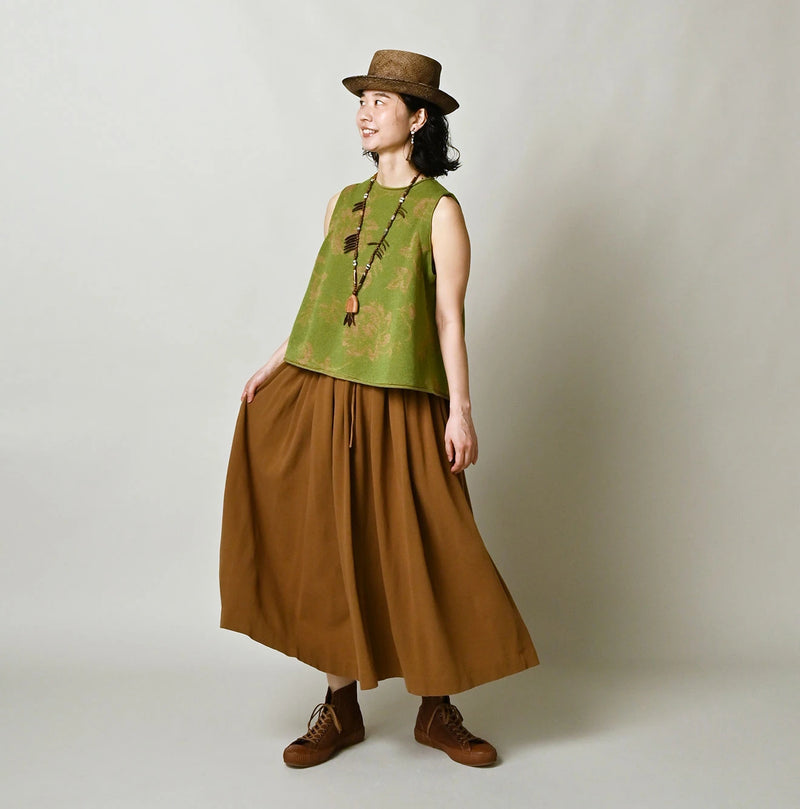 Cotton Pique Gathered Skirt - Image 8
