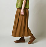 Cotton Pique Gathered Skirt