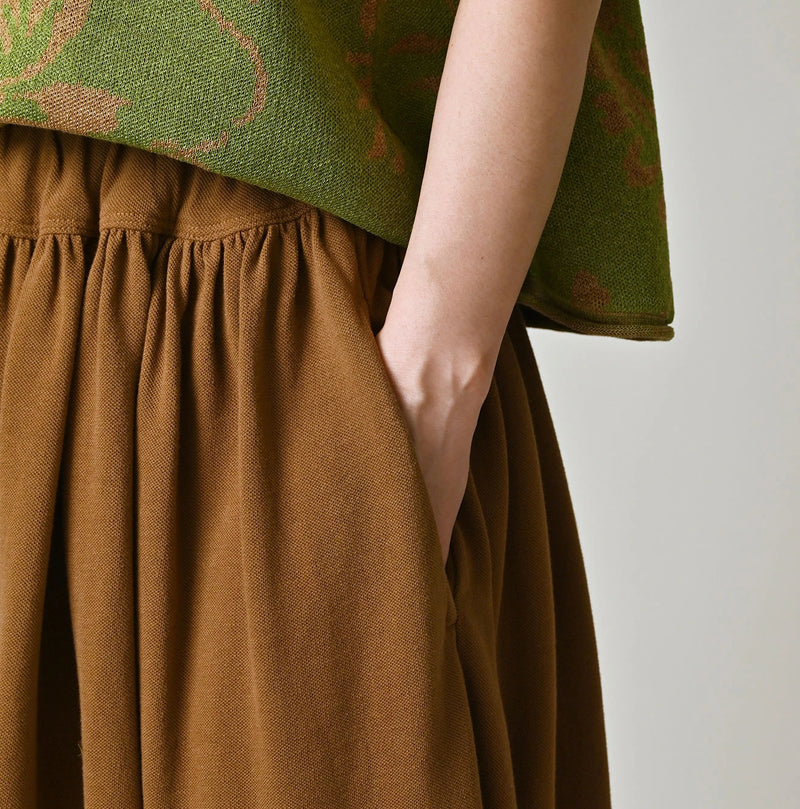 Cotton Pique Gathered Skirt - Image 13