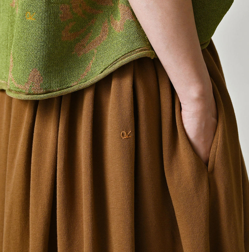 Cotton Pique Gathered Skirt - Image 14