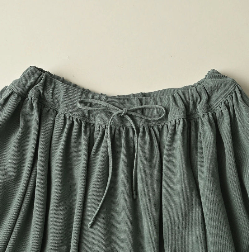 Cotton Pique Gathered Skirt - Image 16