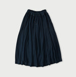 45R Indigo Cotton Pique Gathered Skirt
