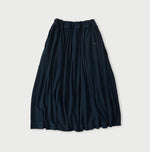 45R Indigo Cotton Pique Gathered Skirt