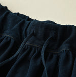 45R Indigo Cotton Pique Gathered Skirt