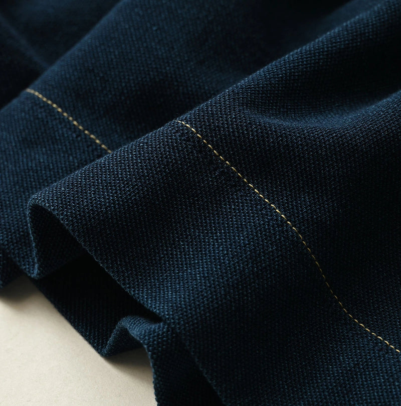 45R Indigo Cotton Pique Gathered Skirt - Image 14