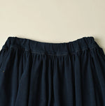 45R Indigo Cotton Pique Gathered Skirt