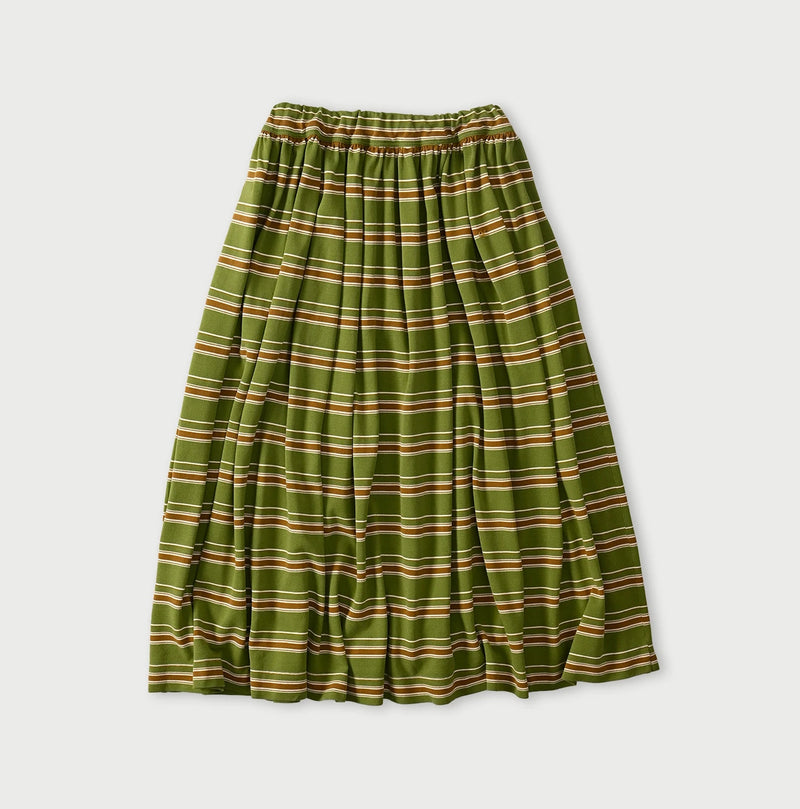 45R Cotton Pique Stripe Gathered Skirt - Image 11