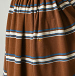 45R Cotton Pique Stripe Gathered Skirt