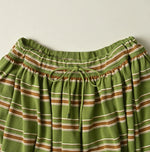 45R Cotton Pique Stripe Gathered Skirt