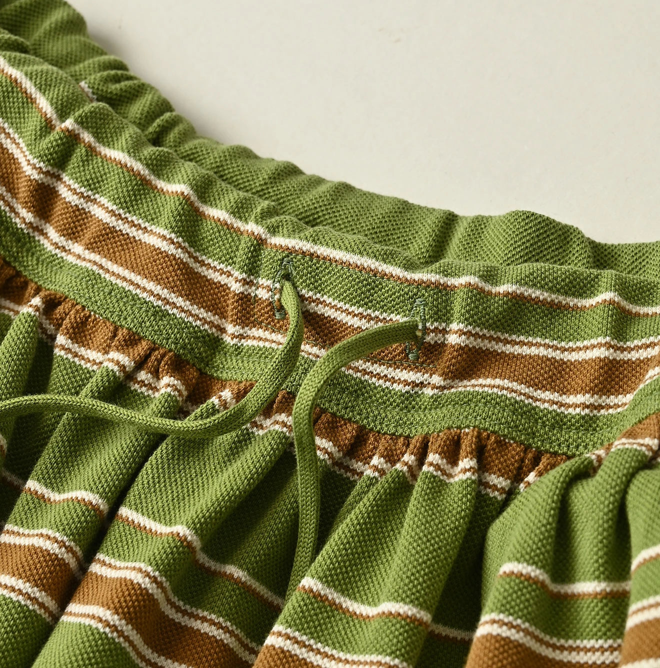 45R Cotton Pique Stripe Gathered Skirt - Image 13