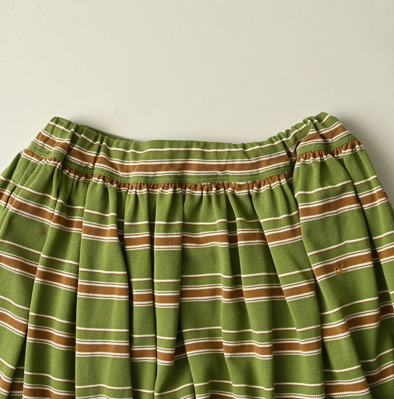 45R Cotton Pique Stripe Gathered Skirt - Image 15