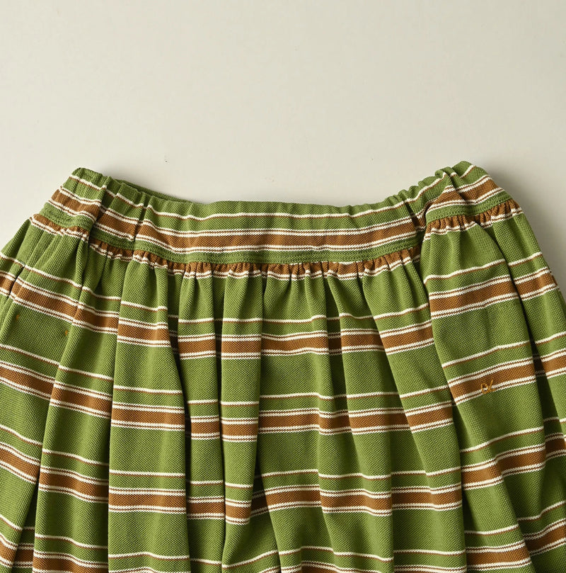 45R Cotton Pique Stripe Gathered Skirt - Image 15