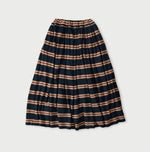 45R Indigo Cotton Pique Stripe Gathered Skirt