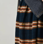 45R Indigo Cotton Pique Stripe Gathered Skirt