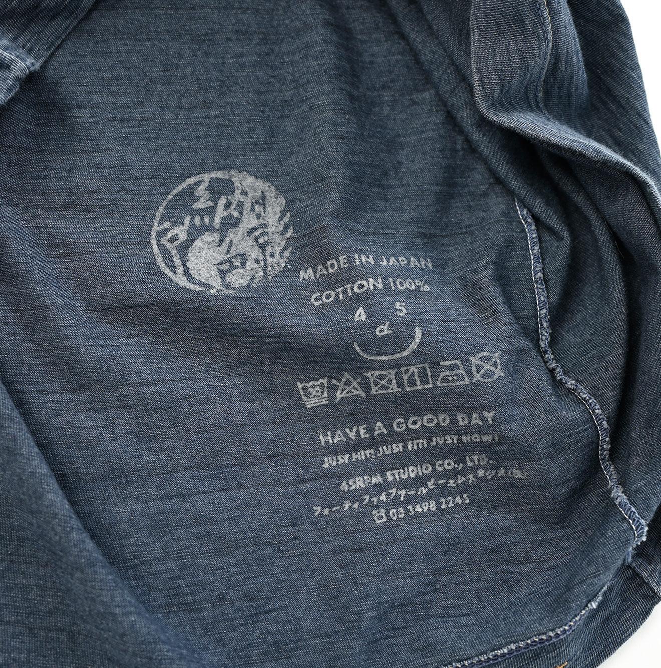 Indigo 45 Star Square T-shirt Distressed - 45R by 45rpm studio